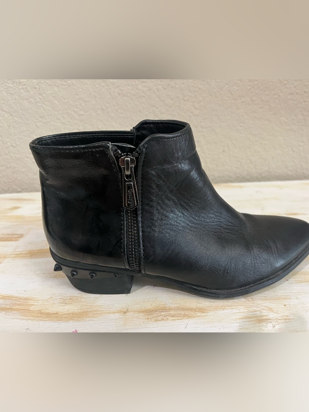 Sam Edelman Black Leather Studded Ankle Booties